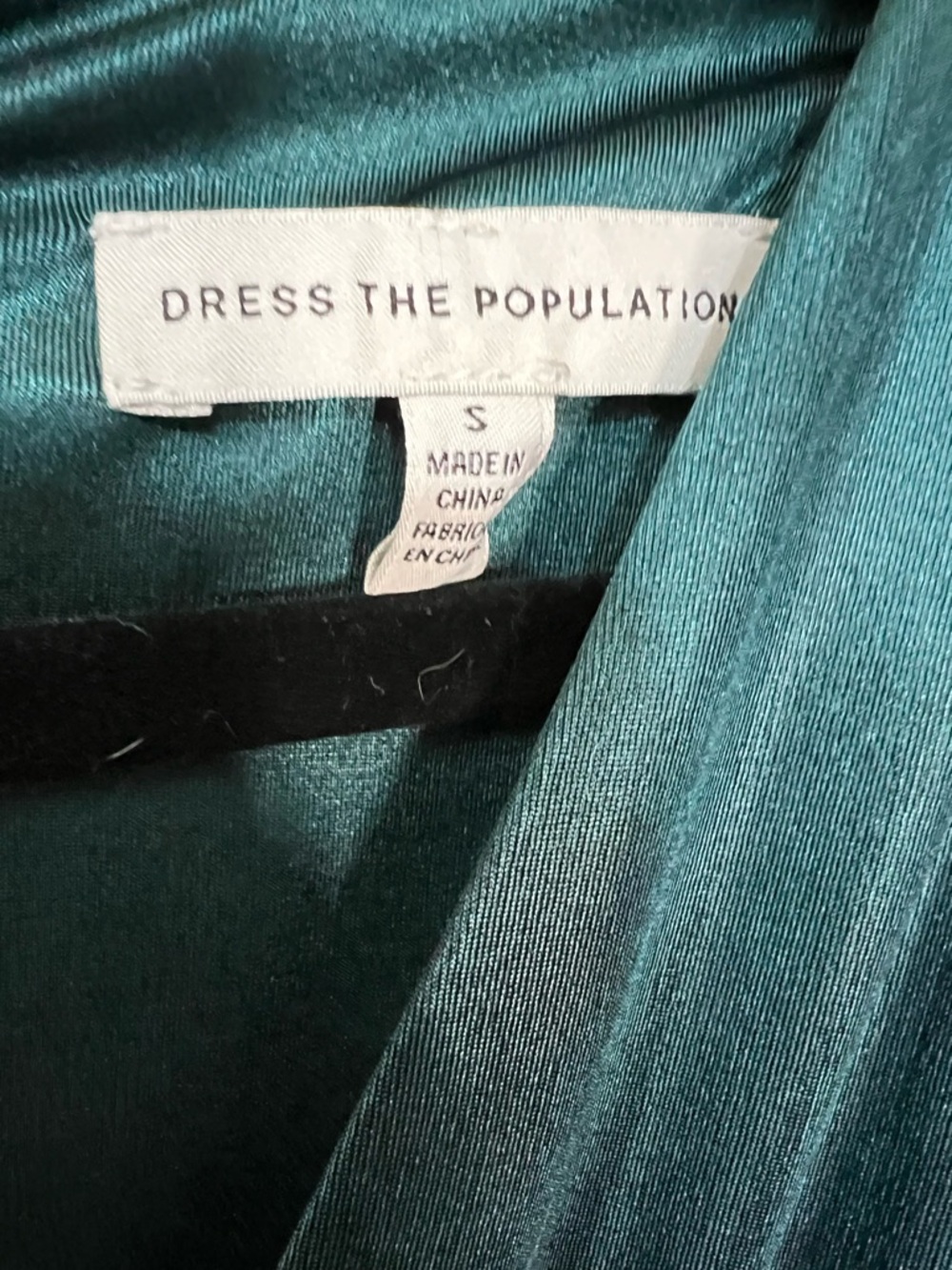 Dress the Population Teal Plunge V Neck Maxi Dress High Slit Formal Gown Small - Picture 8 of 12